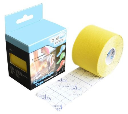 Tapefactory24 Classic Line Kinesiologie Tape 5cm x 5m gelb